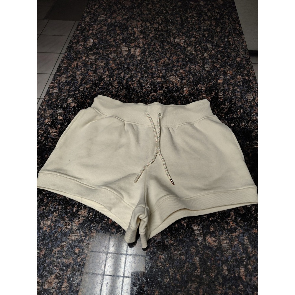 Fila Womens Cream French Terry Sweat Shorts Size Small Cream Drawstring Pockets